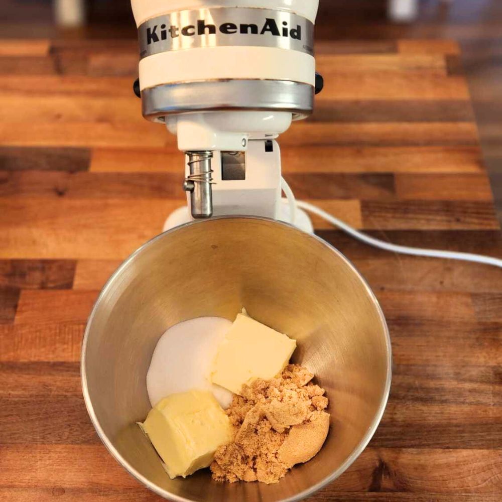 sugar and butter in a stand mixer