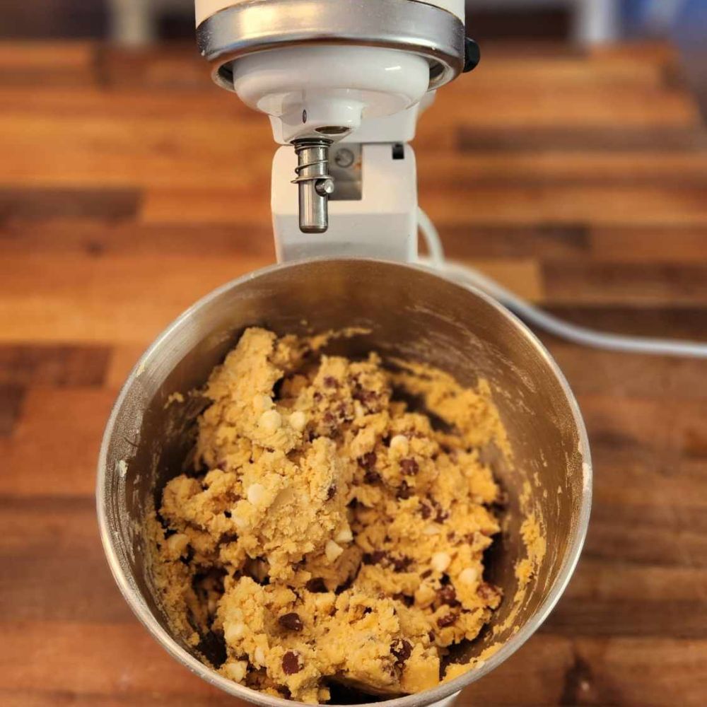 cookie batter in a stand