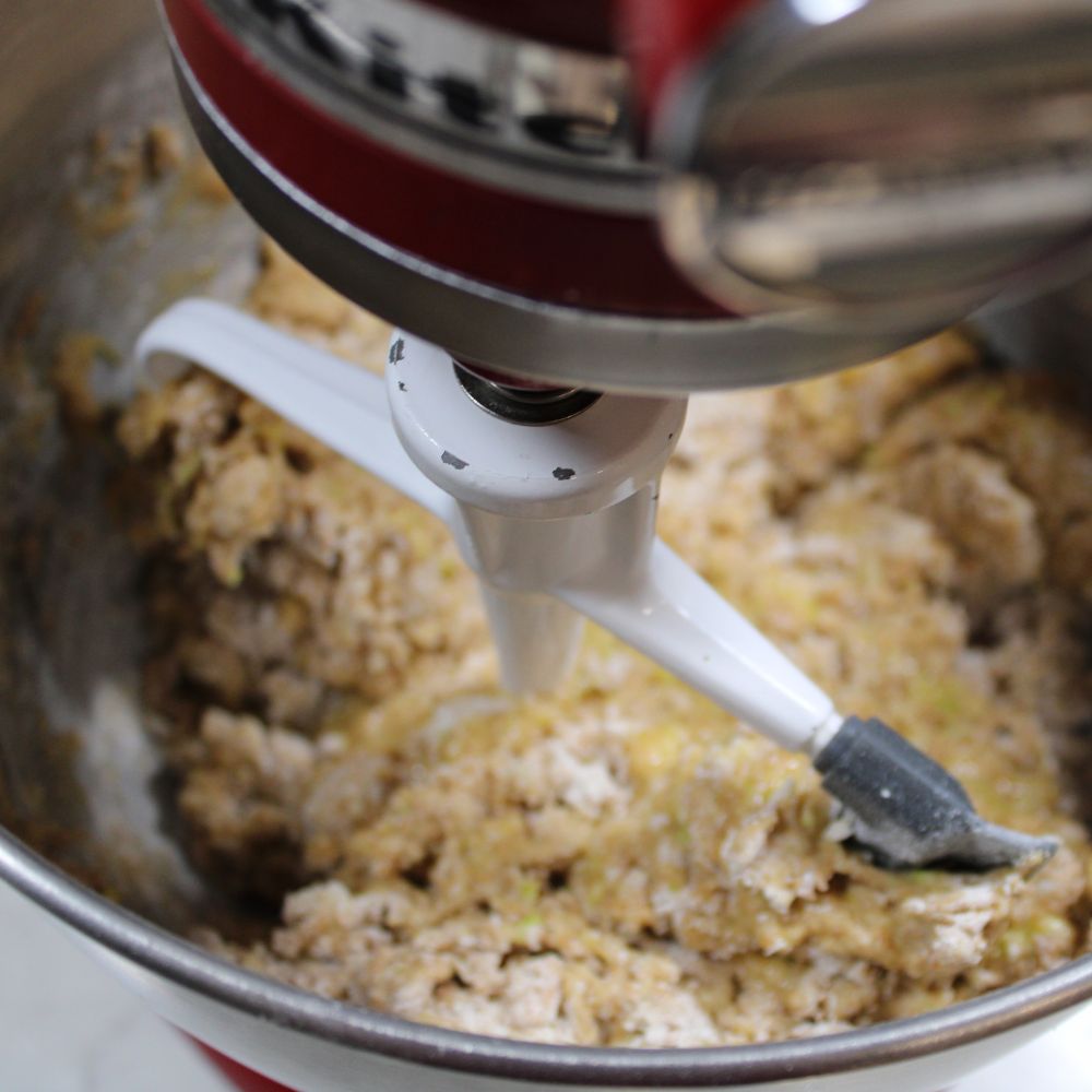 batter in a stand mixer