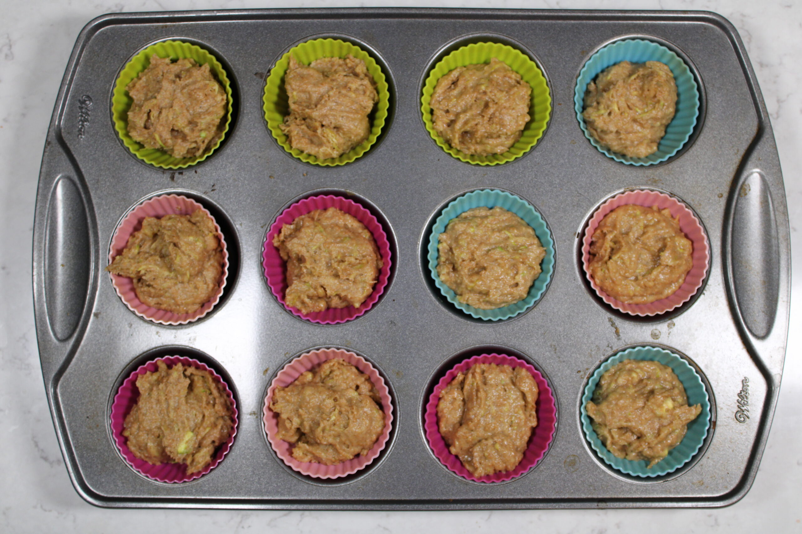 batter in muffin tray